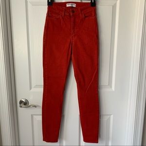 Red American Apparel High Waisted Jeans